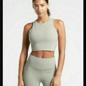Athleta Conscious Crop bra in Sage. Size M